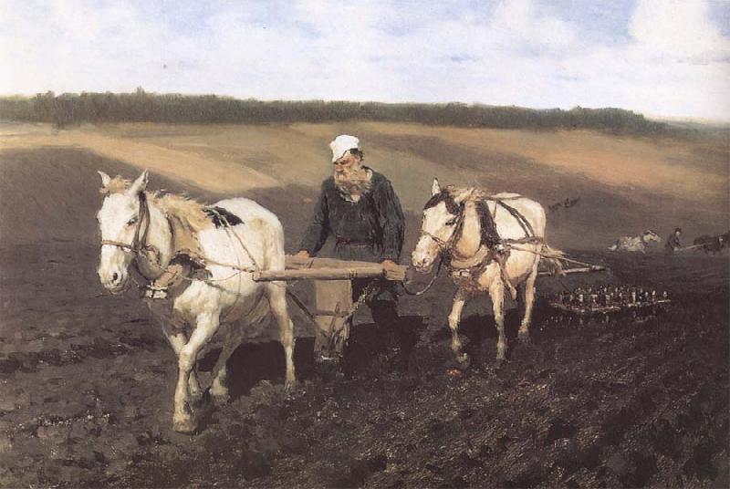 Ilya Repin A Ploughman,Leo Tolstoy Ploughing